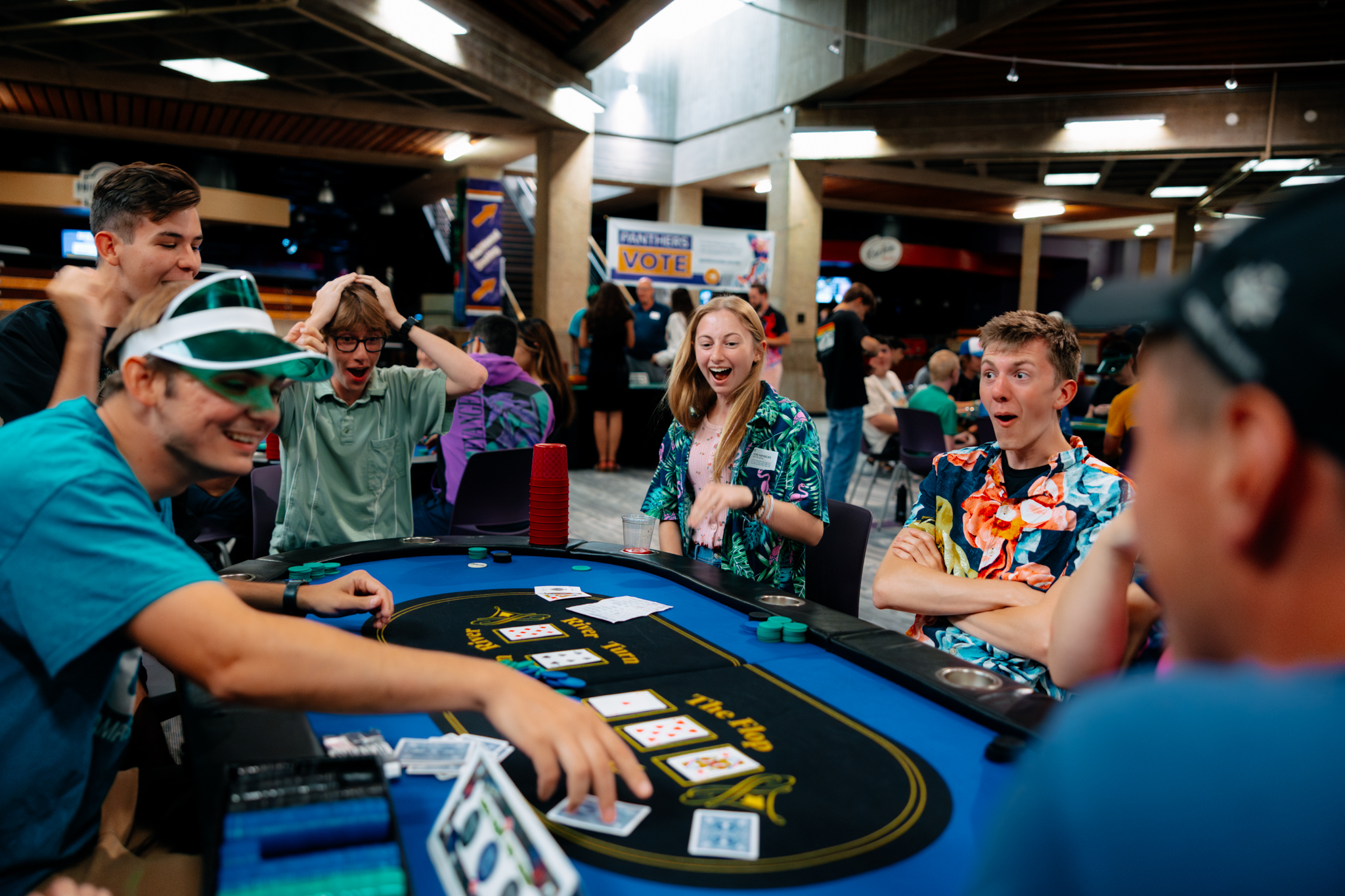 Students playing a casino game in Maucker Union