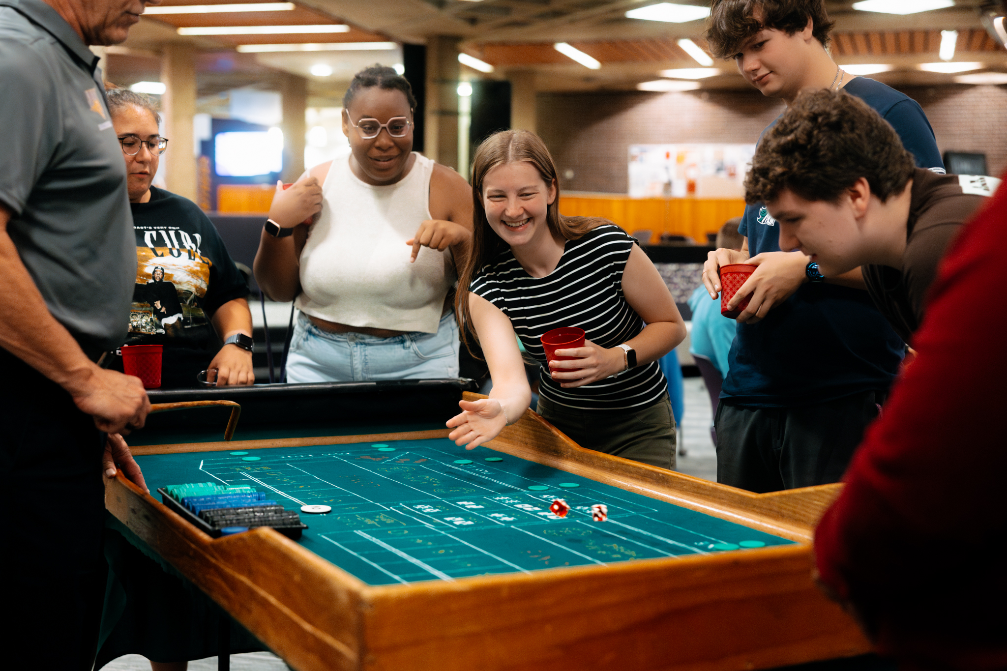 Students playing Casino Games