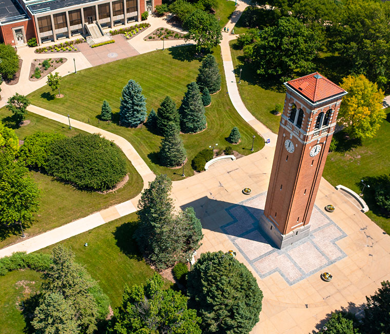 Aerial view of the campanile