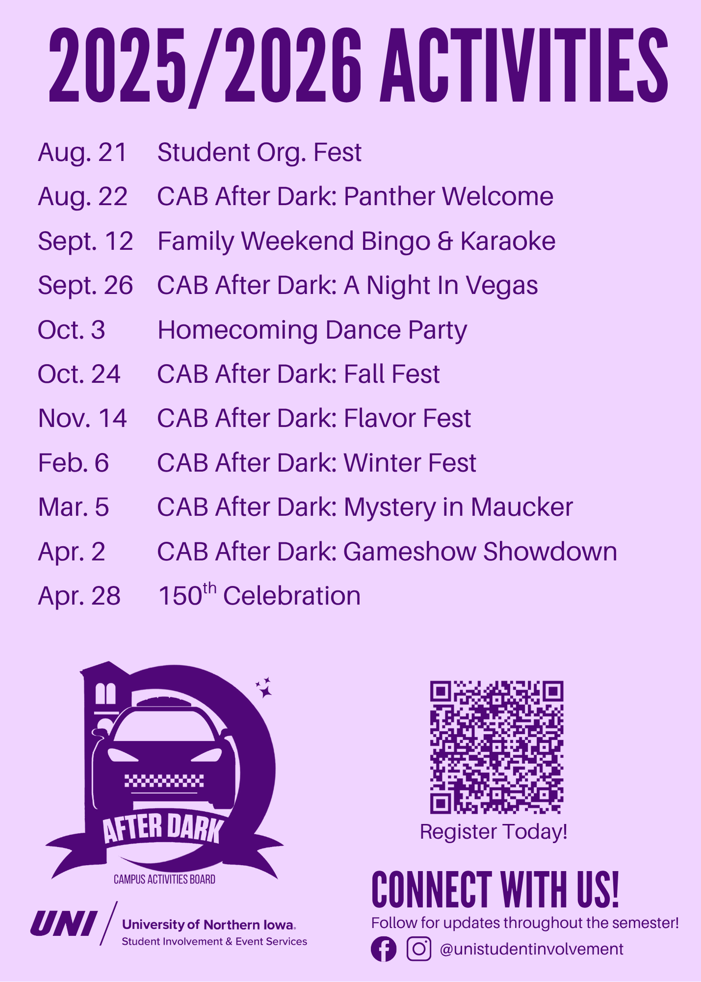 Campus Activities Board Schedule